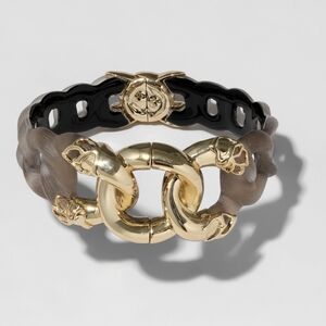 ✨ RARE ARCHIVE Authentic Alexis Bittar Molten Gold Lucite Link Hinge Bracelet